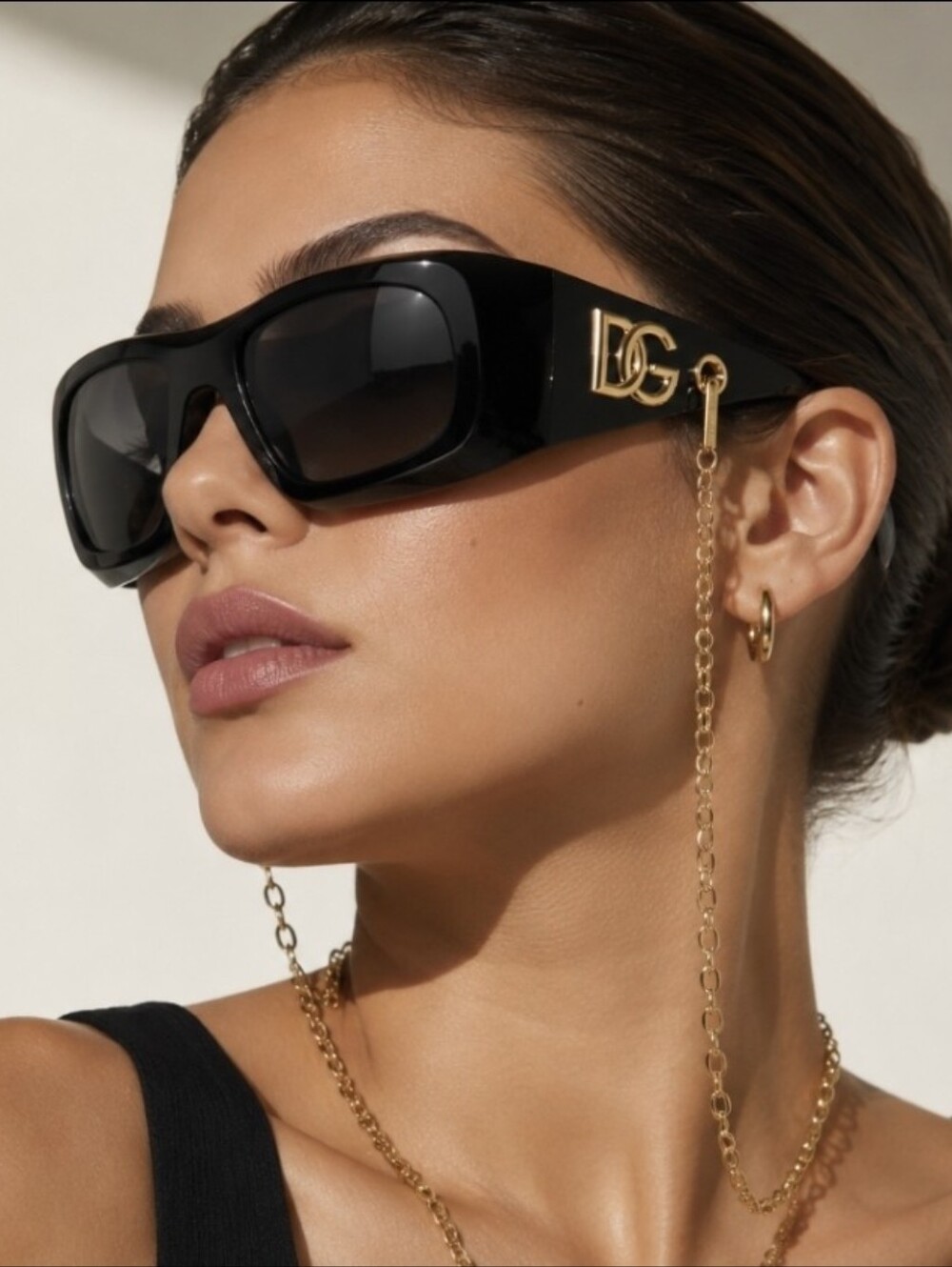 NEW Dolce & Gabbana JOY Sunglasses with Gold DG Logo and Chain